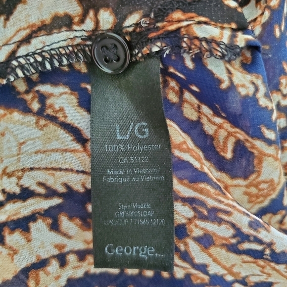 2/$35 Sale Semi Sheer Flowy Blouse  3/4 sleeves  Sz L - Picture 9 of 11